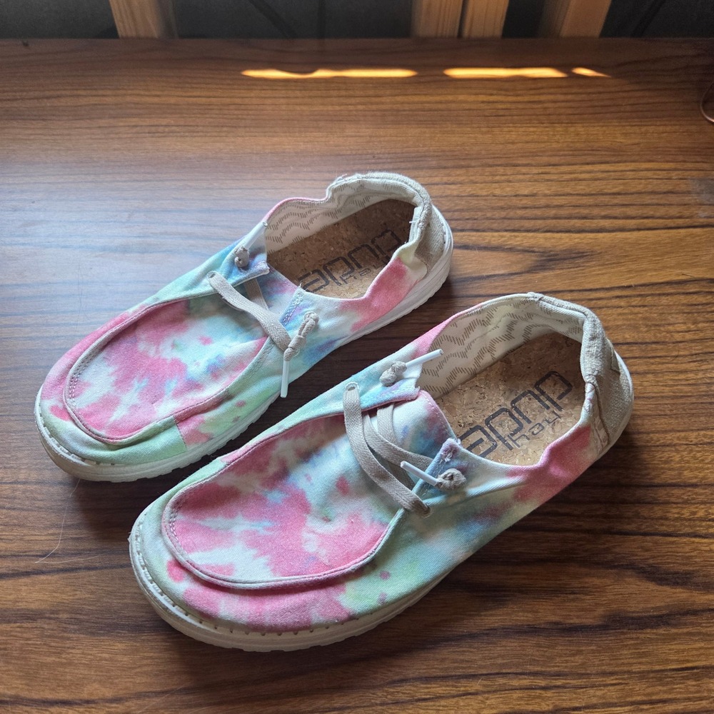 Hey Dude Wendy Boho Mandala Tie Dye Pink Blue Shoes Womens Size 8 121419863